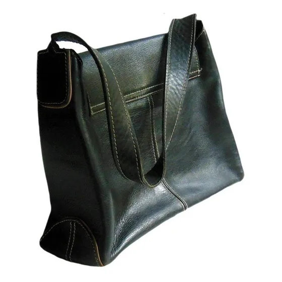 Cartera Frosinone Cuero Original Bolso Hombro Marrón Oscuro