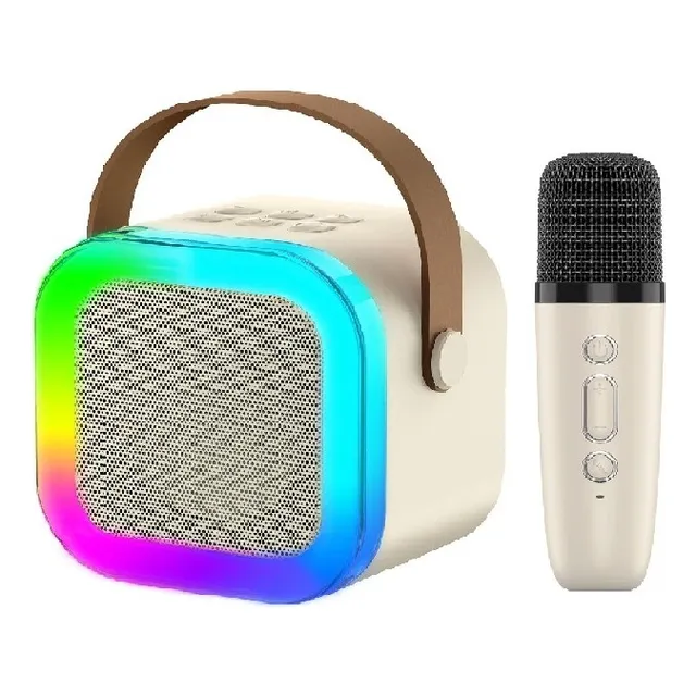 Micrófono K12 para niños con Bluetooth con Microfono color crema