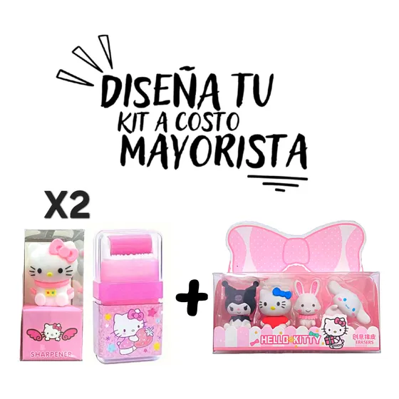 Kit Sacapunta Borra Sanrio Patica Kuromi Unicornio Kawaii