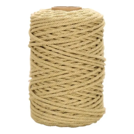 Hilo De Algodón, 2 Rollos, 200 M, Para Tejer Macramé, 4 Mm
