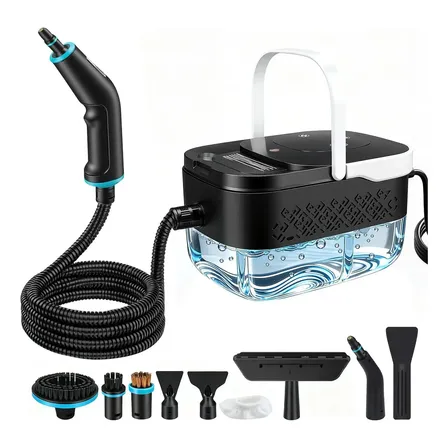 Limpador a Vapor Portátil KALVETIX 2500W com 1.6L, Para Limpeza Doméstica e Automotiva