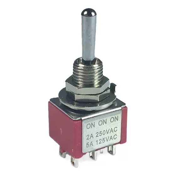 Chave Mini Toggle Switch Carling Dpdt On/on/on Chrome