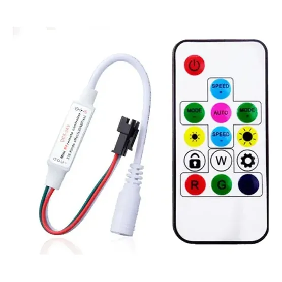 1 Controle Controladora Fita Led Rgb Digital Ws2811 2812b Rgb