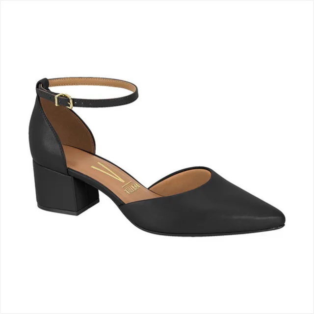 Sapato Feminino Vizzano Bico Fino Calcanhar Fechado Bloco