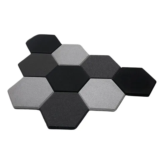 Hexagonal Acústica C/4 Cz Grafite + 4 Cz Claro + 4 Preto