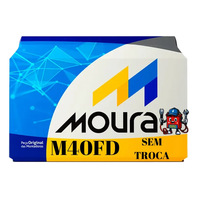 Bateria Moura 40ah  M40fd - Fiat Uno - Celta
