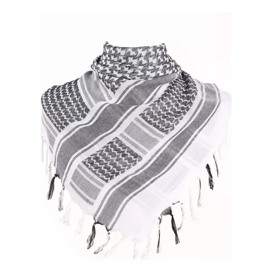 Shemagh Pañuelo Tactico Militar Bufanda Airsoft Paintball Blanco Palestina Estandar