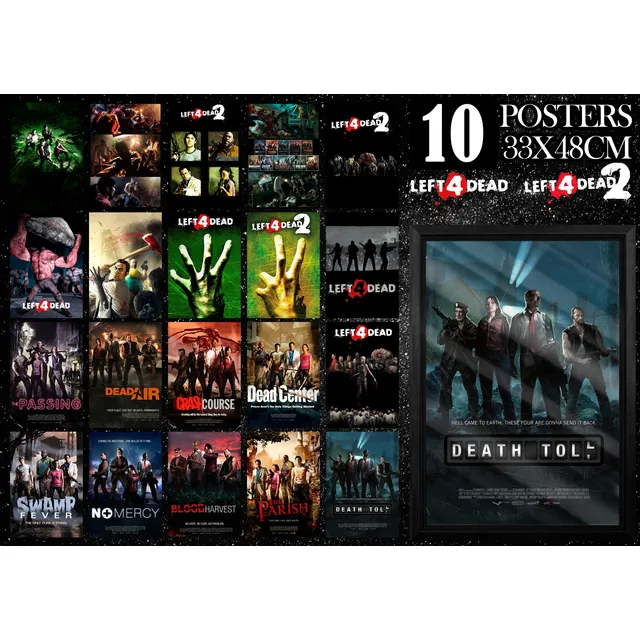 10 Poster De Left 4 Dead 1 & 2 33x48cm
