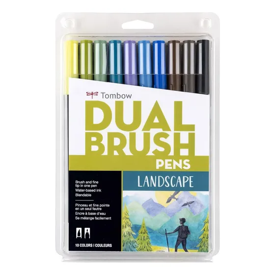 Tombow ® Dual Brush 10 Marcadores Punta Doble Paisajismo Ev
