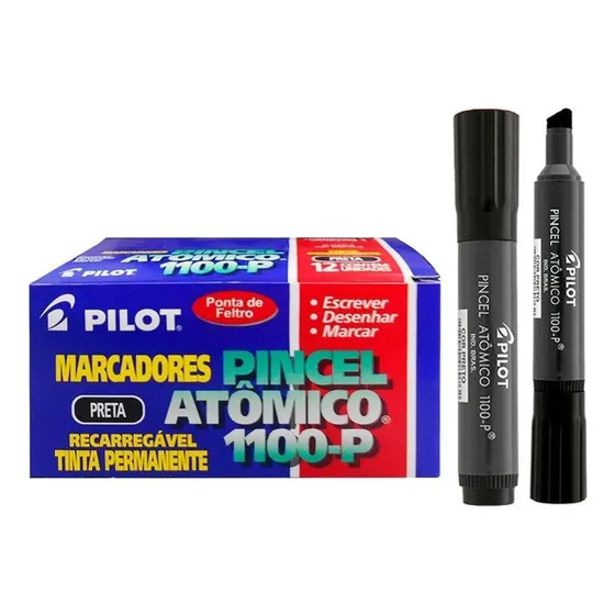 Pincel Atômico Pilot 1.100- Preto - Cx C/ 12 Un
