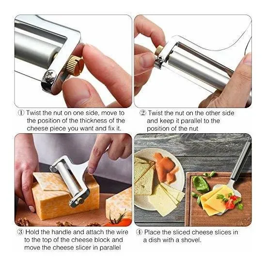 Mudder Cortador Queso 2 Repuesto Grosor Ajustable Acero