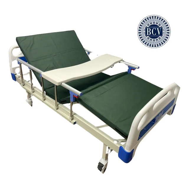Cama Clínica Manual Hospitalaria Dos Funciones Con Colchón