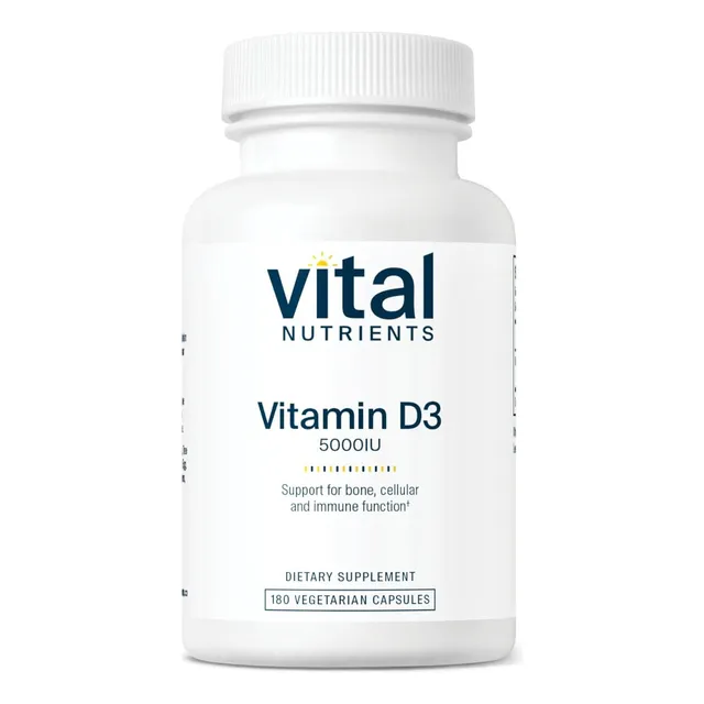 Vitamina D3 5000 Iu Vital Nutrients 180 Cápsulas