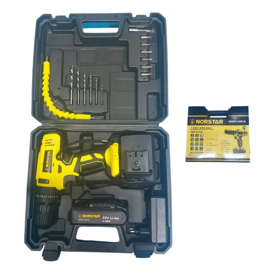 Taladro Atornillador 22v  Con Percutor Y Puntas  - En Oferta