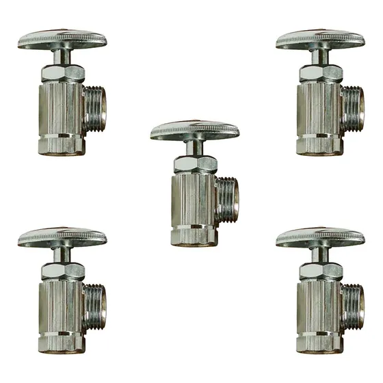 Pack 5 Llave De Control Angular Metalica Rosca 1/2  Fontaner