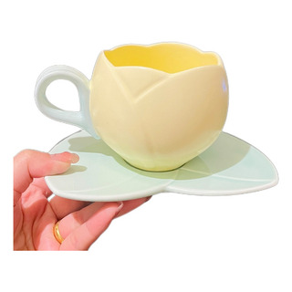 Conjunto De Canecas De Café De Cerâmica Com Design De Tulipa Conjunto De Canecas De Café De Cerâmica Com Design De Tulipa