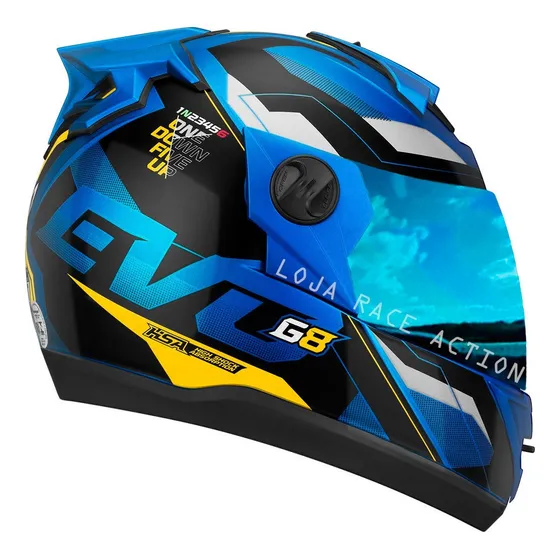 Capacete Pro Tork 2020 788 G8 Evo Azul Com Viseira Iridium