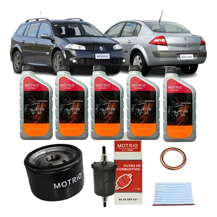Kit Troca De Óleo E Filtro Comb 10w40 Renault Megane 1.6 16v