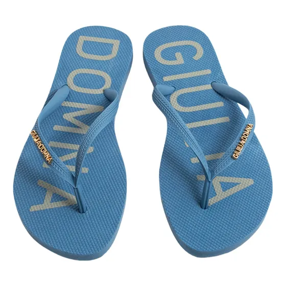 Chinelo Feminino Azul De Dedo Bico Redondo Giulia Domna
