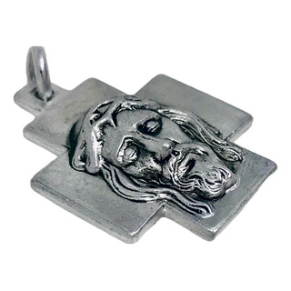 Cruz Cristo 2.8 Cms Rostro Cristo 3 Dimensión Plateada 1pza Cruz Cristo 2.8 Cms Rostro Cristo 3 Dimensión Plateada 1pza