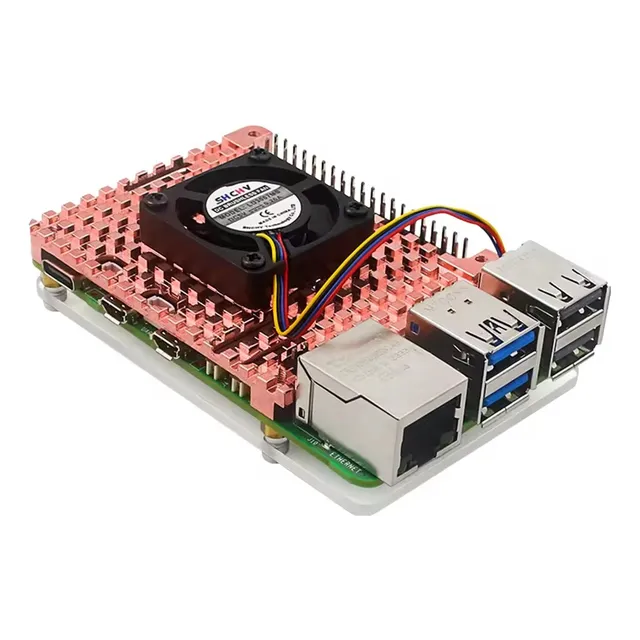 Protector Para Raspberry Pi 5 + Disipador Cobre + Ventilador