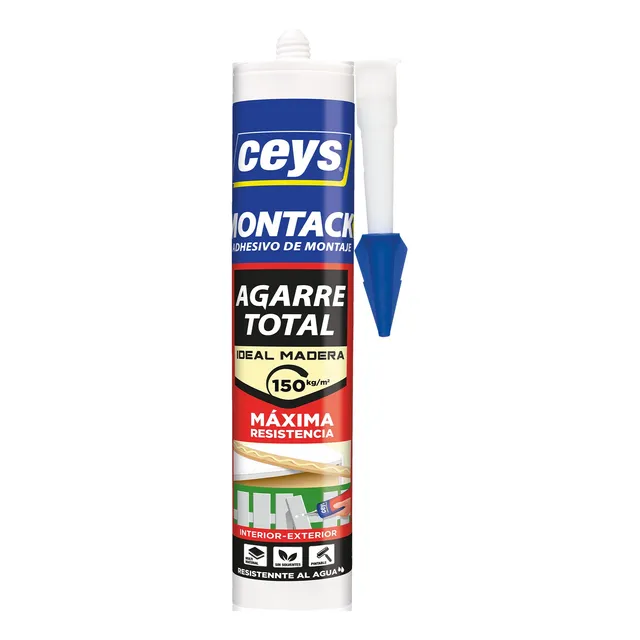 Adhesivo Montaje Cartucho Madera Agarre Total 370 Grs Ceys