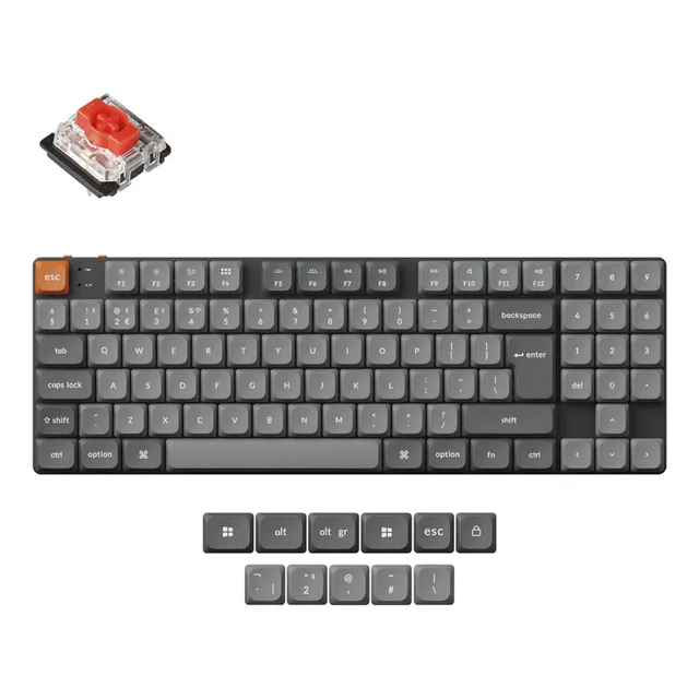 Teclado Mecanico Inalambrico Keychron K13 Max Tkl Bt Red Csi