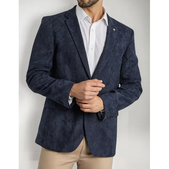 Blazer Modelo Smoking En Material Corduroy Hombre