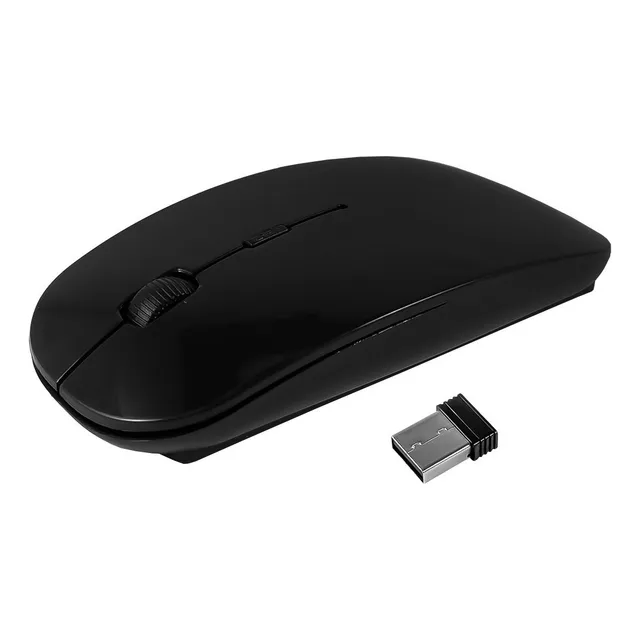 Mouse Inalámbrico Ultra Delgado Slim Tipo Mac Oficina - Otec Color Negro