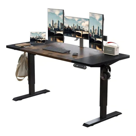 Escritorio gamer Heonam RA55H1 mdf de 1.4m x 69cm x 60cm marrón oscuro