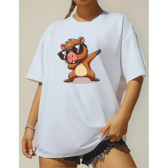 Camiseta Feminina T-shirt Despojada Oversized 100% Algodão