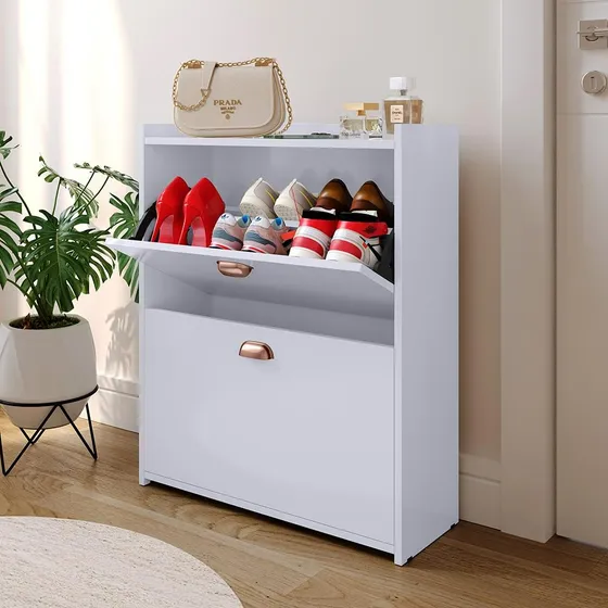 Sapateira De Madeira Para Até 12 Pares Modelo Vertical Slim