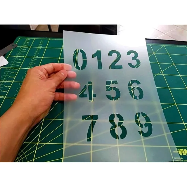 Molde Stencil Números Com 5cm Altura Gabarito Para Pinturas