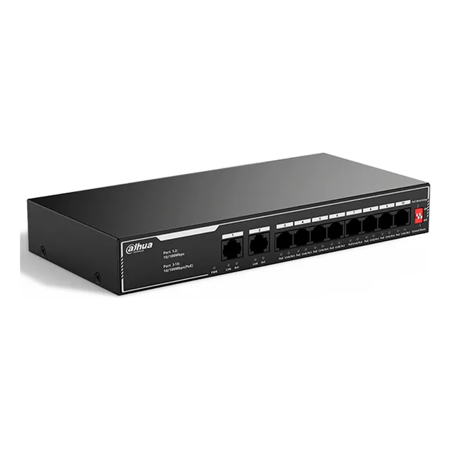 Switch Poe 10 Ptos 8 Ptos Poe 10/100 65w Switching 12 Gbps
