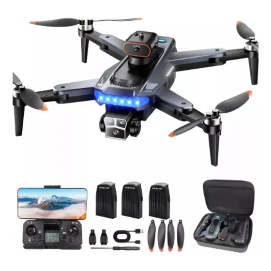 Drone 4k Con Dual Cámara Hd Gps 5g Wifi Fpv 3 Baterías