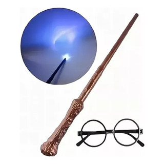 Varita Harry Potter Con Luz Incluye Unos Lentes Para Disfraz Varita Harry Potter Con Luz Incluye Unos Lentes Para Disfraz