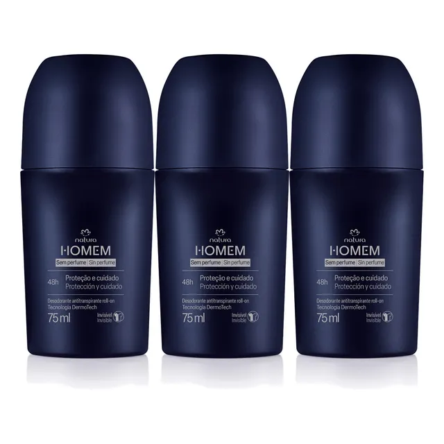 Kit X3 Desodorante Roll-on Sin Perfume Para Hombre Homem