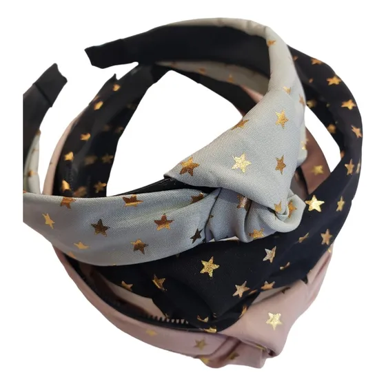 Vincha Anudada Pack X 12 U. Colores Surt. Con Estrellitas