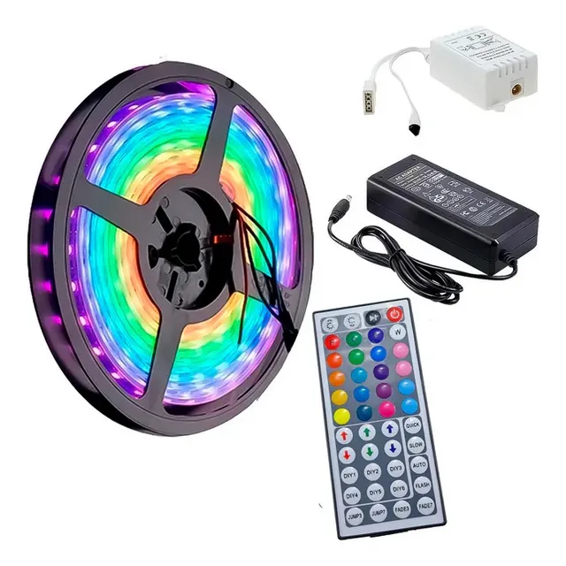 Tira De Luz Led 5050rgb De 5 Metros + Fuente + Control
