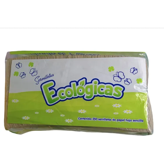 Servilletas Ecológicas De Papel, Hoja Sencilla 250 Pzs Color Verde lima