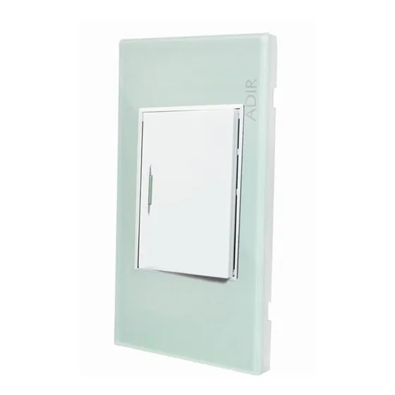 Placa 1 Apagador Sencillo Tiffany Cristal Aqua Adir 4111