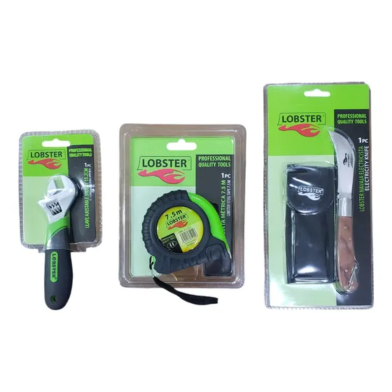 Llave Ajustable + Cinta Métrica 7.5 M + Navaja Pico De Loro