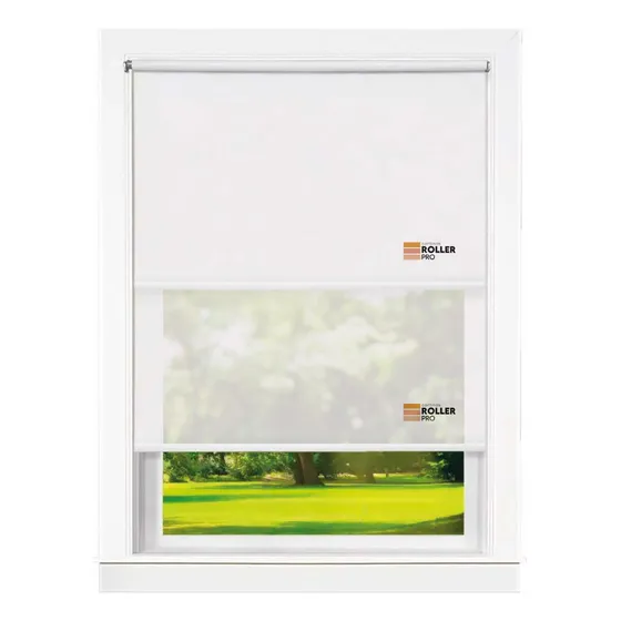 Cortina Roller Doble Blackout-sunscreen 6% 220x220cm Dbsu1 Blanco