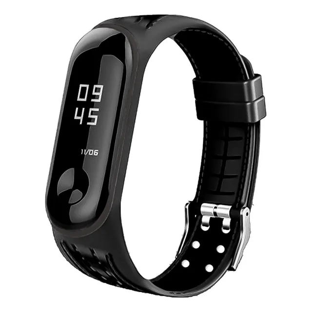 Malla Smart Band Para Xiaomi Mi Band 3 4 5 6 Sport Cocodrilo Color Negro Otec
