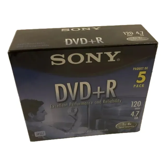Pack 5 Dvd+r Sony Caja Normal 4.7gb 8x Rw