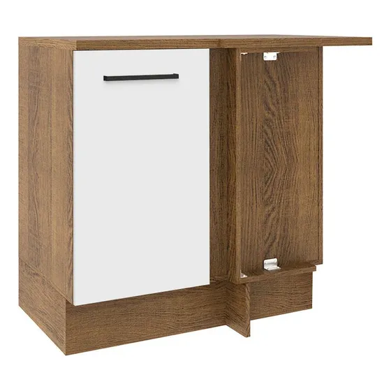 Mueble de cocina Madesa Agata mostrador de esquina 1 puerta marrón/blanco