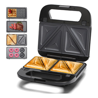 Sandwichera Electrica Waflera 4 En1 Antiadherente Negro Sandwichera Electrica Waflera 4 En1 Antiadherente Negro