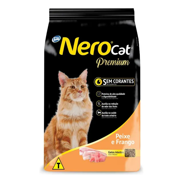 Comida premium para gatos adultos, pescado y pollo negro, 20 kg