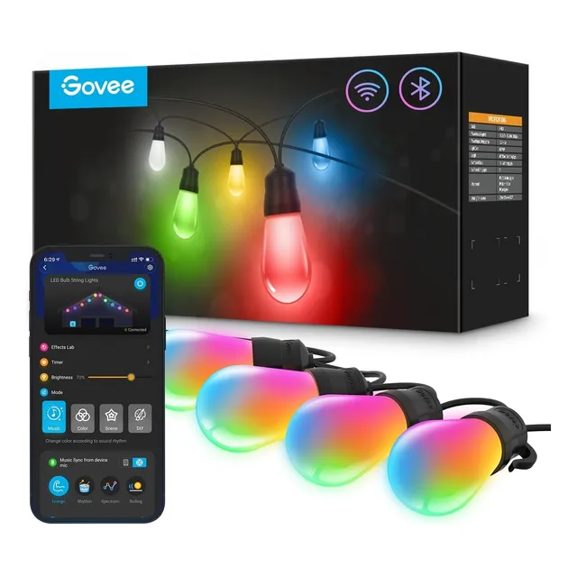 Cadena De Luces Rgbic Smart Govee 30 Mts Exteriores