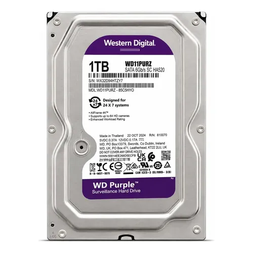 Hd Sata 1tb Wd Western Digital Wd11purz Purple Surveillance Sata